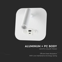 VT-80068 LED sengelampe med USB/PD opladning, Cree-chip, 3000K, hvid