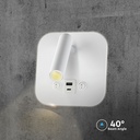 VT-80068 LED sengelampe med USB/PD opladning, Cree-chip, 3000K, hvid