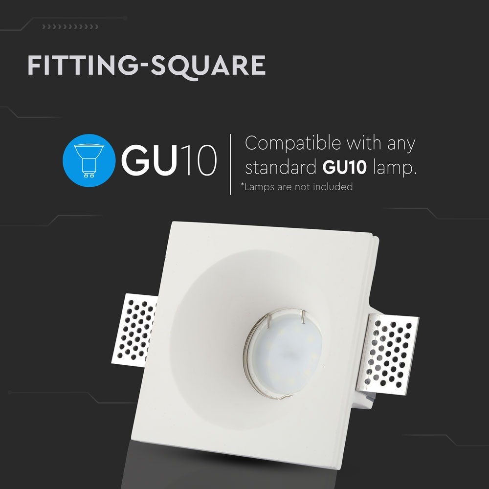 GU10 LED Lampe - Firkantet Design, Hvid - Effektiv belysning til enhver indretning
