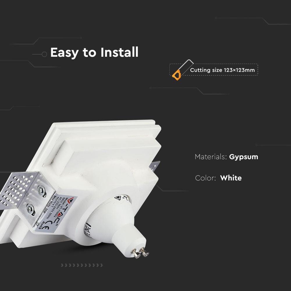 GU10 LED Lampe - Firkantet Design, Hvid - Effektiv belysning til enhver indretning