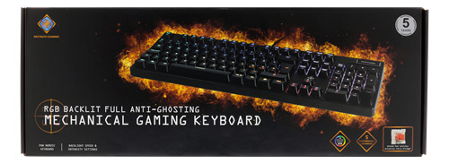 GAMING mekanisk tastatur - RGB baggrundslys, USB, sort