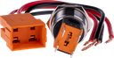 Trykkontakt, stål - 2P ON-ON 15A/250V, RØD LED (Ø22mm)