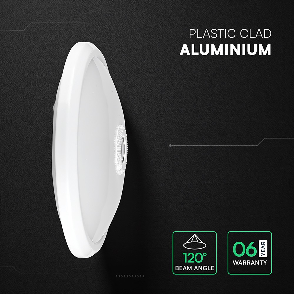 Vt-13 LED Kupellampe 12W med PIR sensor, Cree chip, 4000K, hvid hus - 1000lm, RA80