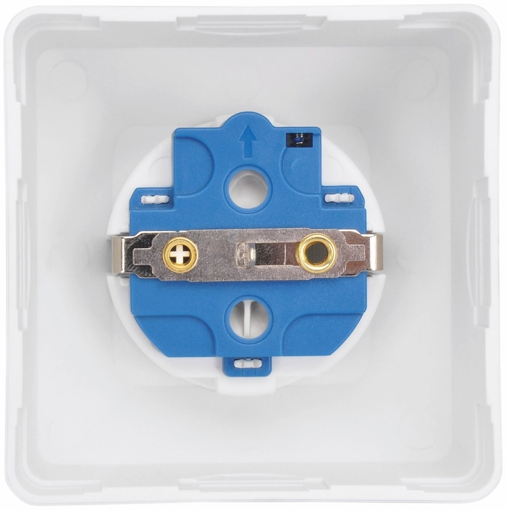 Stikkontakt enkelt med schuko i hvid