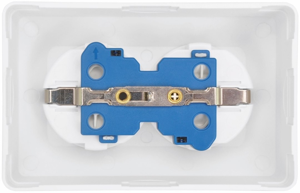 Stikkontakt dobbelt med schuko i hvid