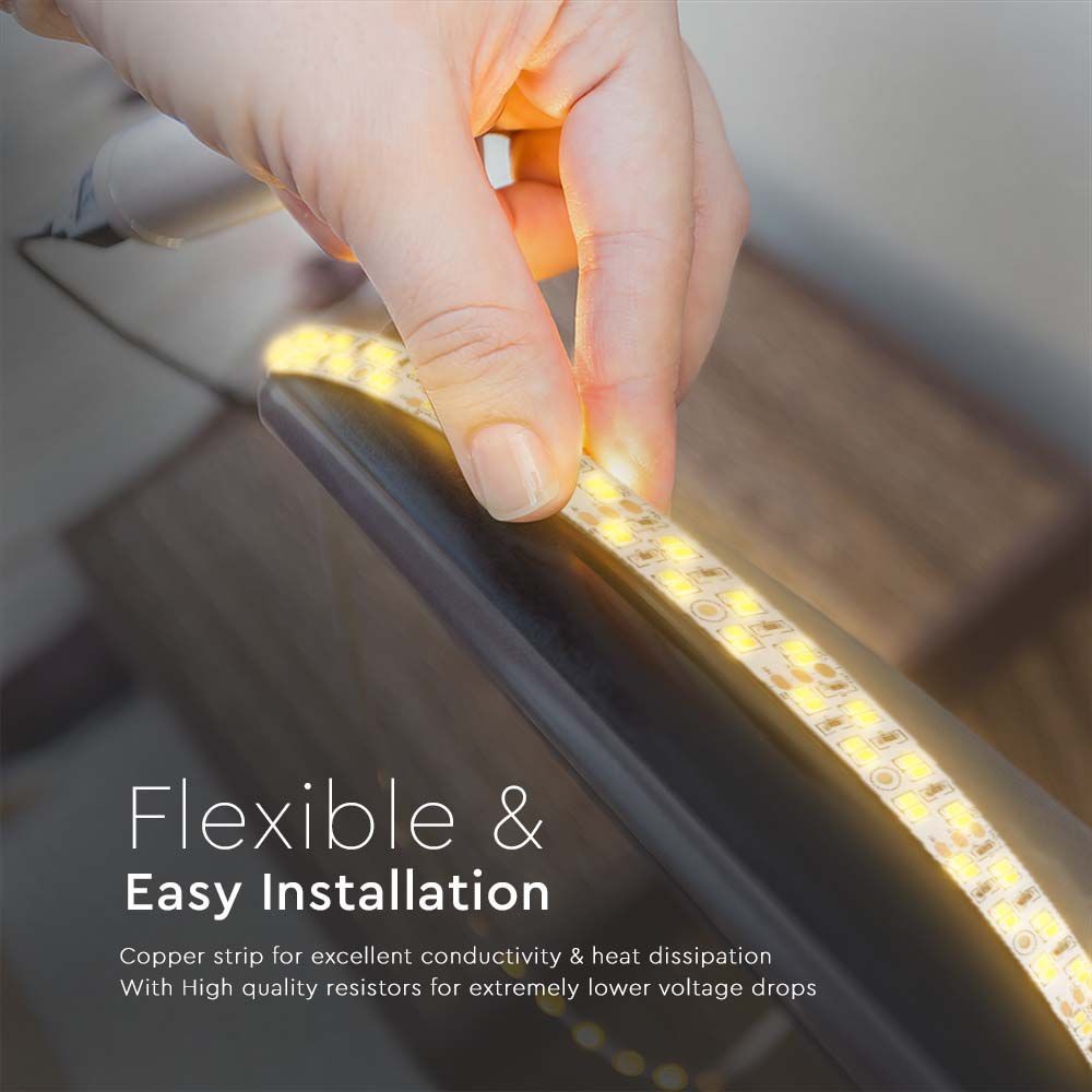 240 LED Strip Light 21W - 3in1, IP20, 24V, 15mm, Hvid, Dobbelt Printplade, 5m/Rulle