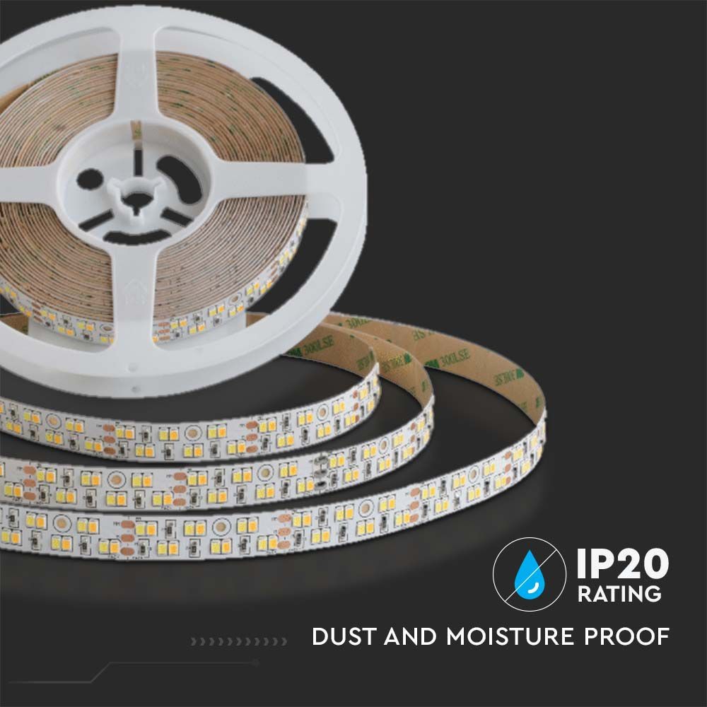 240 LED Strip Light 21W - 3in1, IP20, 24V, 15mm, Hvid, Dobbelt Printplade, 5m/Rulle