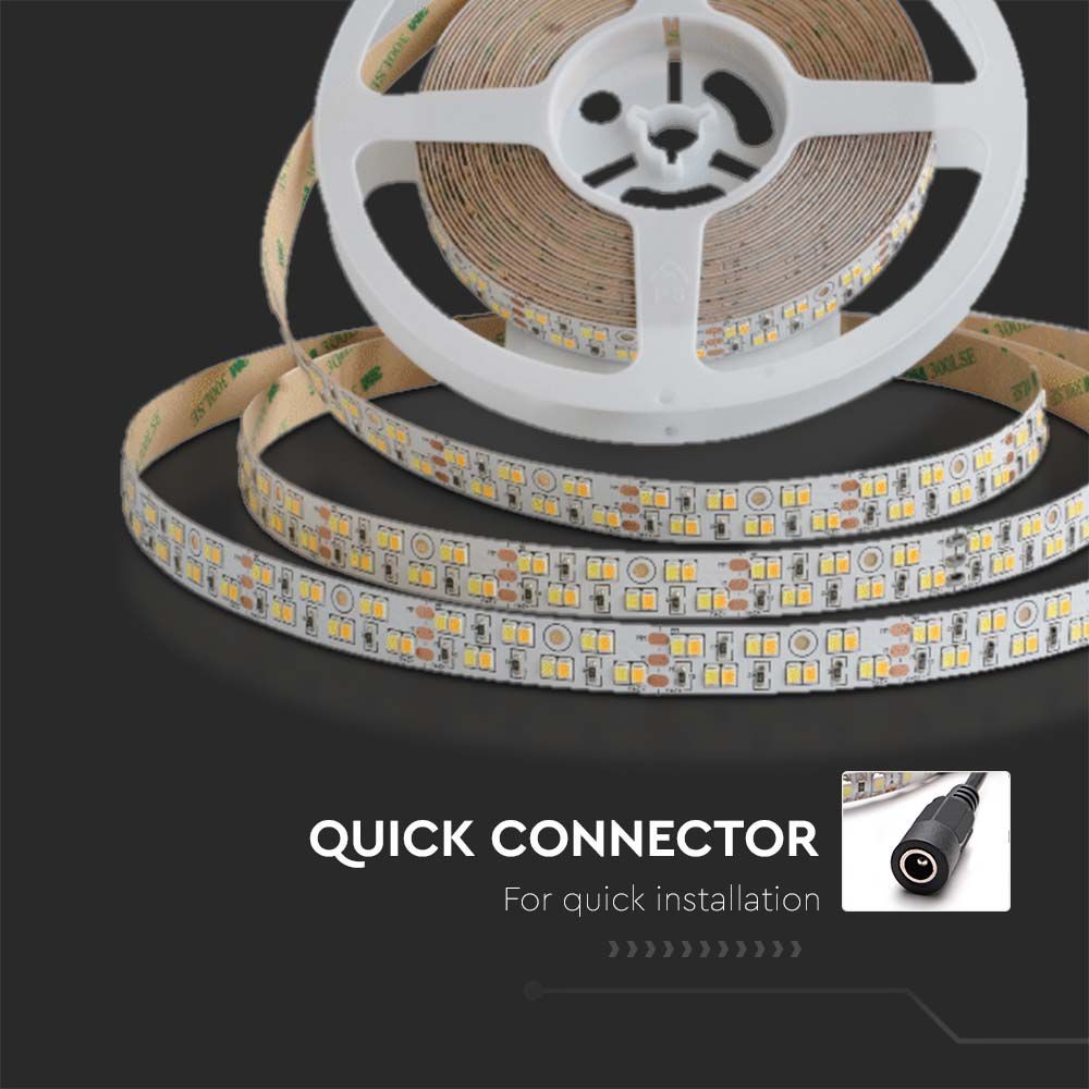 240 LED Strip Light 21W - 3in1, IP20, 24V, 15mm, Hvid, Dobbelt Printplade, 5m/Rulle