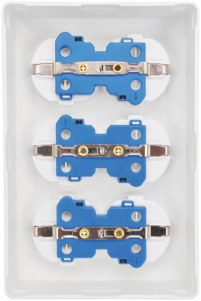 Stikkontakt schuko med 6 udtag i hvid