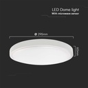 18W LED Dome Lys med Mikrobølgeføler, 4000K, Rundt Design, Hvid Ramme, IP44 - Ideel til belysning af rum og gangarealer