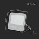 VT-4455 LED Projektør 50W Cree Chip 3000K Sort Hus Gråt Glas 135lm/W IP65 6 Års Garanti