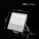 LED projektør 100W - CREE-chip, 1m kabel, 4000K, sort hus, 135 lm/W, 6 års garanti, IP65