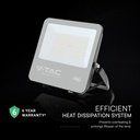 LED projektør 100W - CREE-chip, 1m kabel, 4000K, sort hus, 135 lm/W, 6 års garanti, IP65