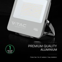 LED projektør 100W - CREE-chip, 1m kabel, 4000K, sort hus, 135 lm/W, 6 års garanti, IP65