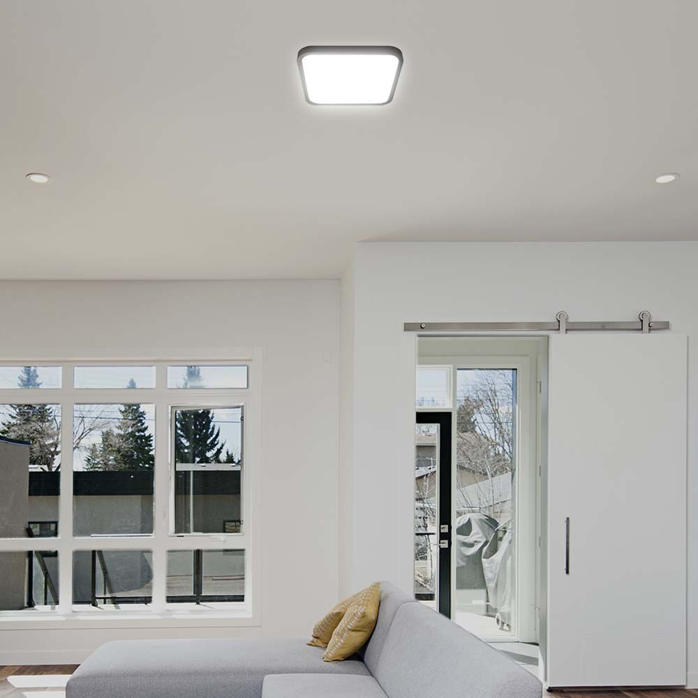 V-Tac 24W LED loftslampe - 29,5 x 29,5cm, sort kant, inkl. lyskilde (2500lm, RA80)