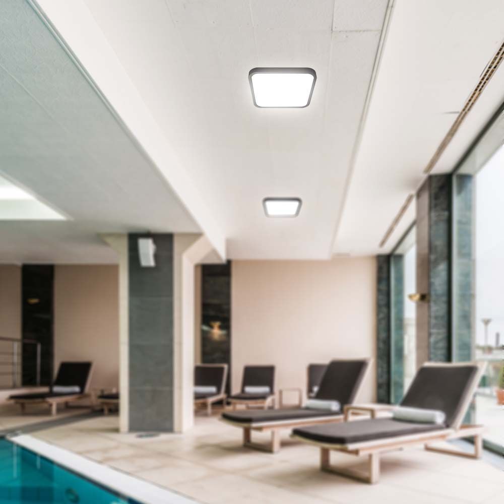V-Tac 24W LED loftslampe - 29,5 x 29,5cm, sort kant, inkl. lyskilde (2500lm, RA80)
