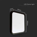 V-Tac 24W LED loftslampe - 29,5 x 29,5cm, sort kant, inkl. lyskilde (2500lm, RA80)