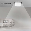 V-Tac 24W LED loftslampe - 29,5 x 29,5cm, sort kant, inkl. lyskilde (2500lm, RA80)