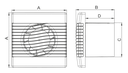 Vægventilator pRim Ø120 TS - Tidsafbryder, 16W, 158m3/h