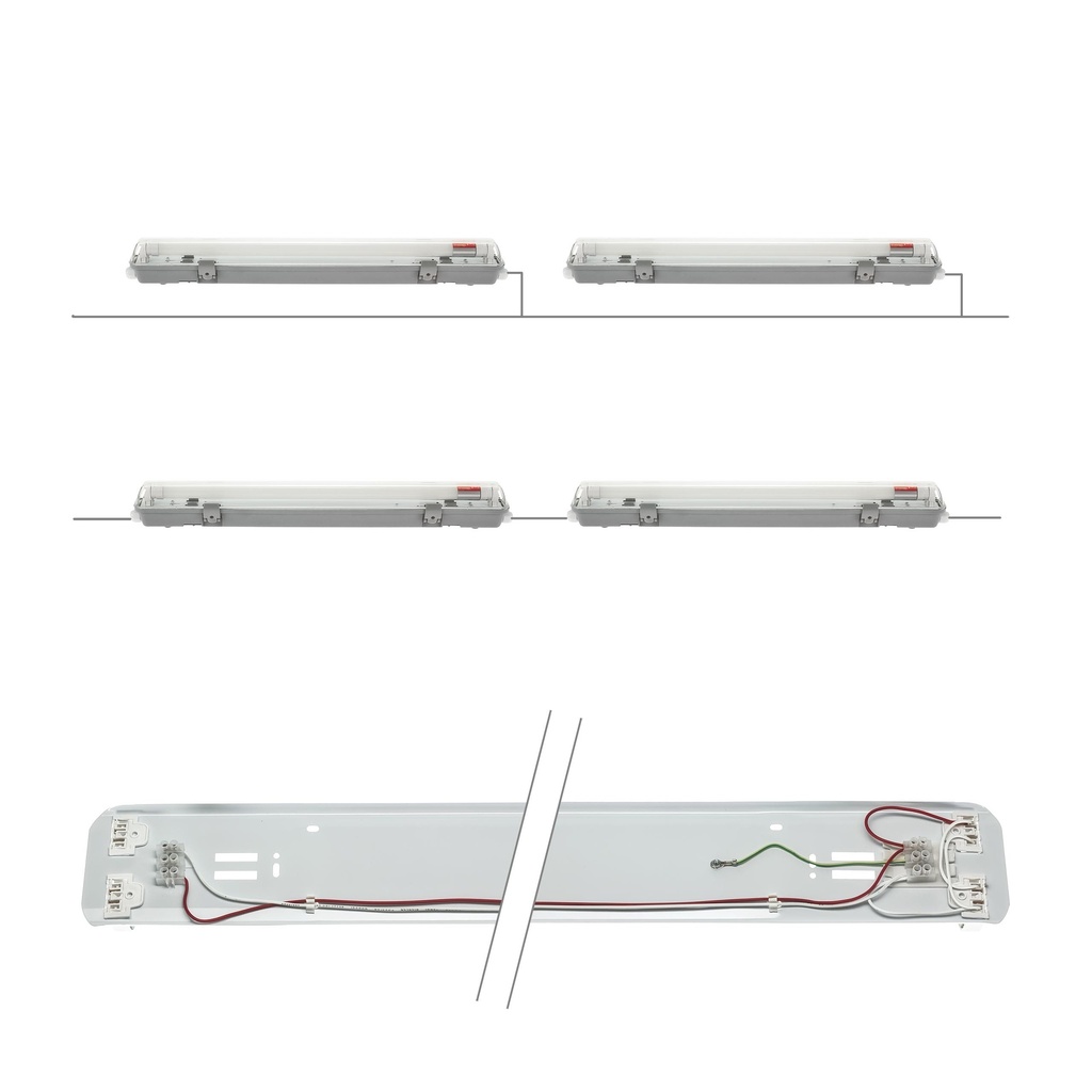 Limea LED armatur for LED rør 2x60cm IP65