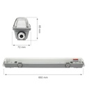 Limea LED armatur for LED rør 1x60cm IP65