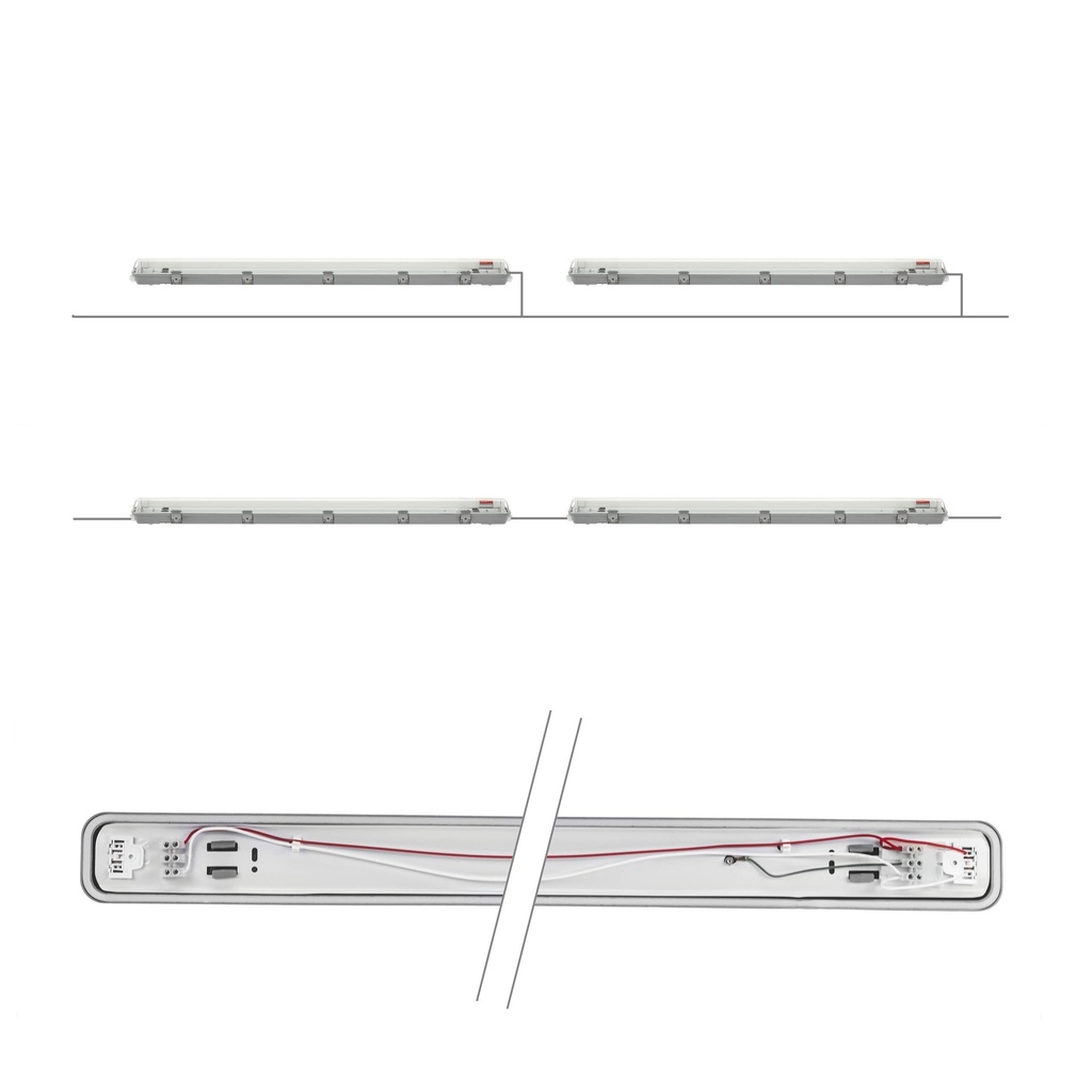Limea LED armatur for LED rør 1x150cm IP65