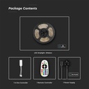 90 LED Strip Sæt - IP65 RGB+3in1 Striplys, kompatibel med Alexa og Google Home, EU-stik
