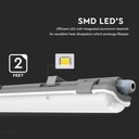 Vandtæt LED Lampe - 18W, 120cm, 6400K, IP65, RA80, 1700lm, Energibesparende