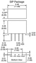 DC/DC konverter - 12 ind 12V ud, 84mA, 1W (SIP)