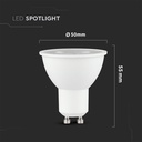 V-Tac 7,5W LED spot - Samsung LED chip, 230V, GU10 (Erstatter 70W, 610lm, RA80)