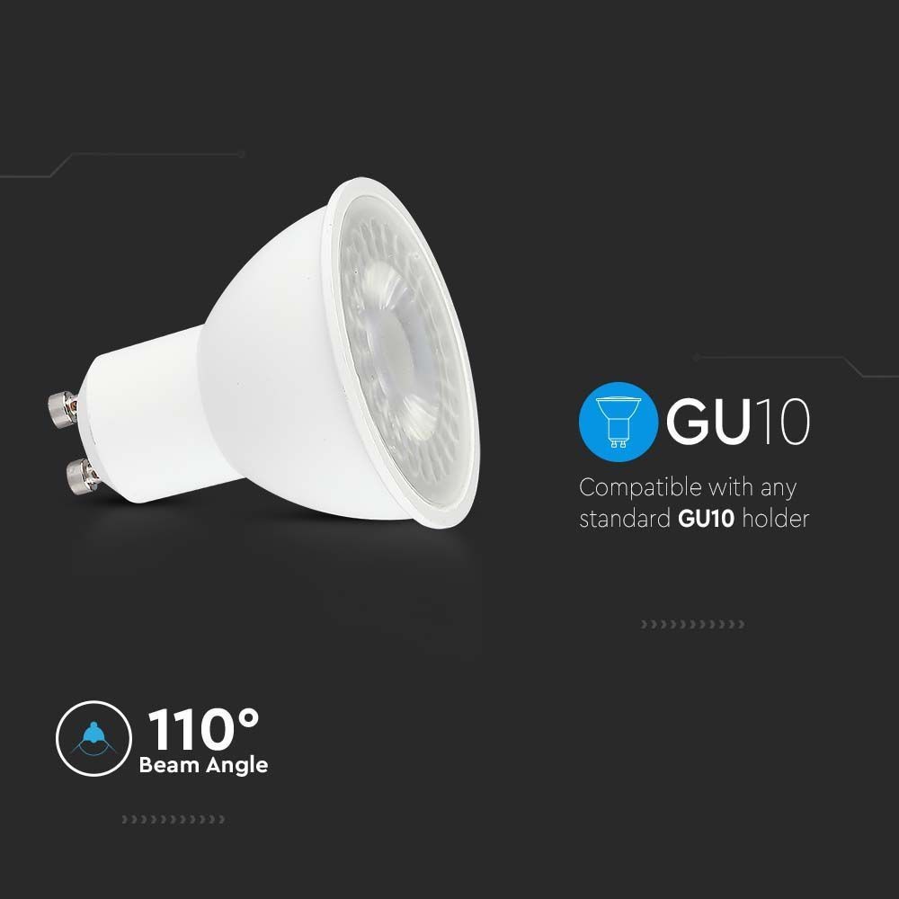 V-Tac 7,5W LED spot - Samsung LED chip, 230V, GU10 (Erstatter 70W, 610lm, RA80)