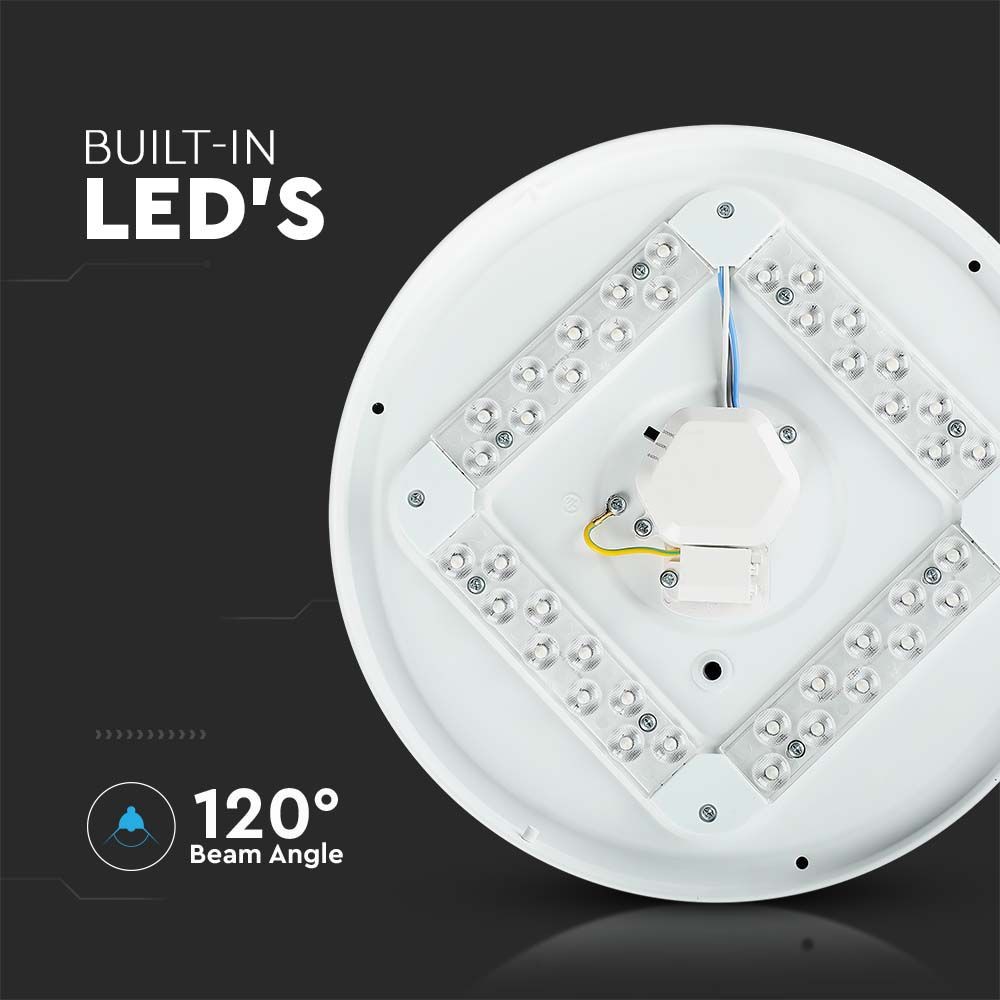 18W LED Dome Lys - 300mm Stjerneoverflade, CCT 3i1, Rundt
