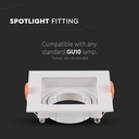 V-Tac Pro GU10 Firkantet Hvid Lampe med 3 års garanti