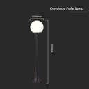 V-Tac Pro Standlampe (1*E27) - Mat Sort, Opal Plast Kugle - 3 års garanti