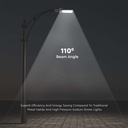 50W LED Gadelygte med Samsung chip, 4000K, Grå hus - 5750lm, RA80, IP65 - 5 års garanti