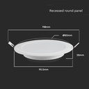 3W Bagbelyst Forsænket Panel - 3000K, Rund, Effekt 3W, 330lm, RA80