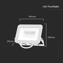 30W LED Projektør med Samsung chip, 6500K, hvidt hus og hvidt glas - Kraftig belysning til udendørs brug