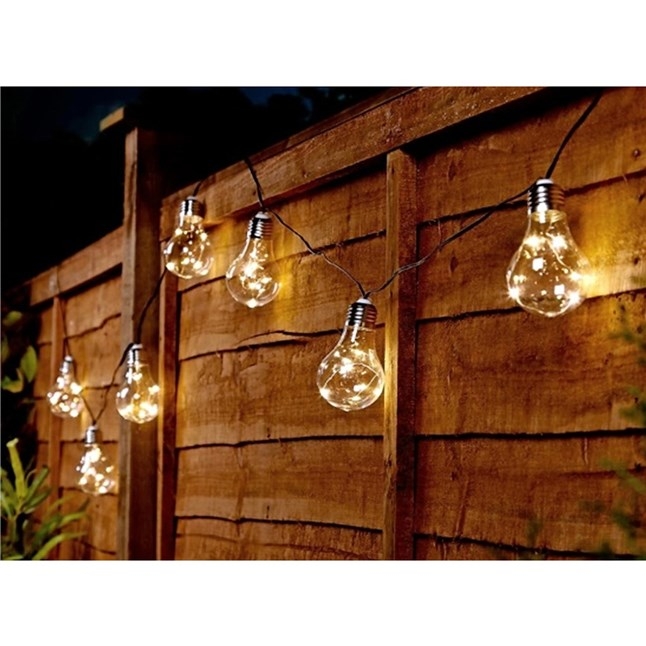 Solcelle lyskæde med 10 pærer-gennemsigtig/klar