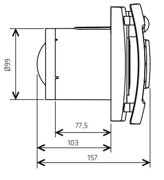 Ventilator Silent One Ø100 mm, med adaptiv hygrostat, hvid