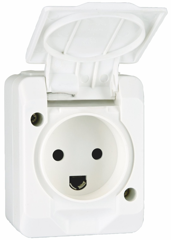 Kapslet stikkontakt IP44 - hvid