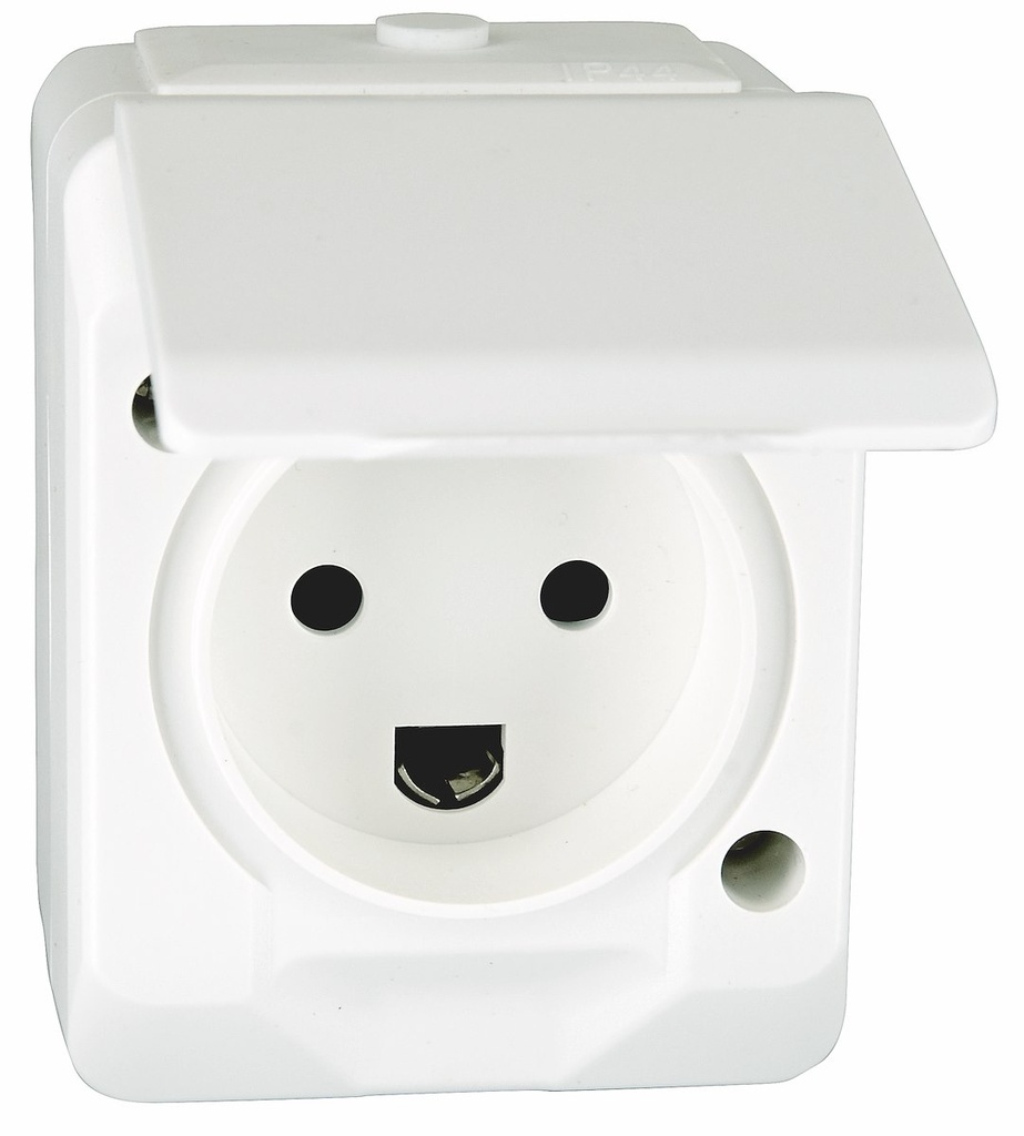 Kapslet stikkontakt IP44 - hvid