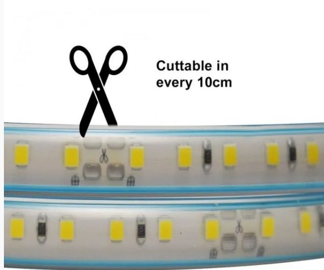 5 m. vandtæt LED strip (Type X) - 230V, IP67 4500K