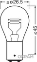 Osram original pære, bremse/baglygte 12V,  4W
