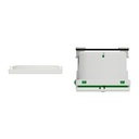 LK Fuga Wiser stikkontakt med afdækning og jord, 1½ modul, hvid