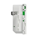 LK Fuga Wiser stikkontakt med afdækning og jord, 1½ modul, hvid