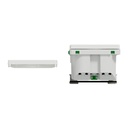 LK Fuga Wiser stikkontakt med afdækning og jord, 1½ modul, hvid