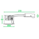 Blue-DL indbygningsspot m. GU10 fatning - Mat sort