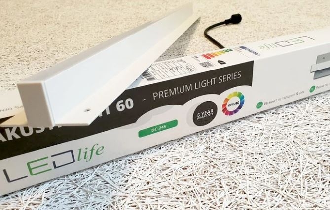 LED lysskinne 27W 90 cm 3000K til Troldtekt og akustikloft, 24V