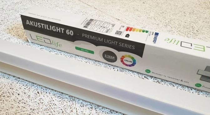 LED lysskinne 35W 120 cm 4000K til Troldtekt og akustikloft, 24V
