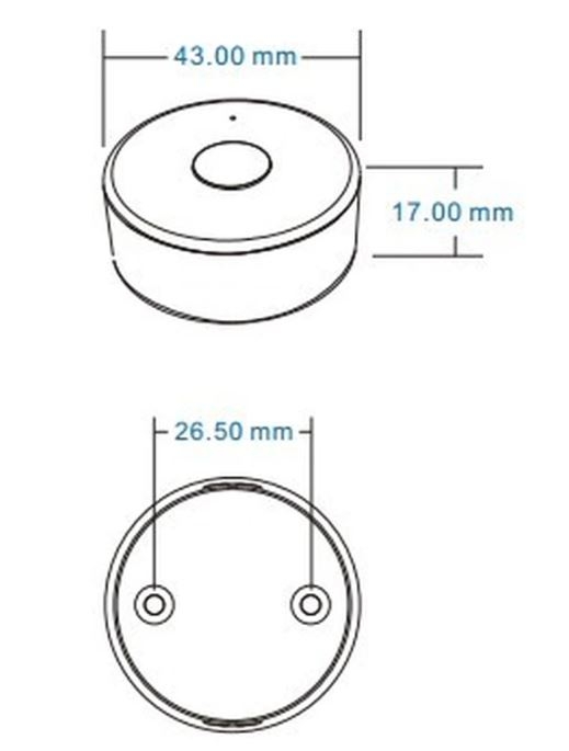 LEDlife rWave rund mini fjernbetjening - 1 zone, inkl. magnetholder, batteri